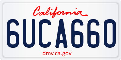 CA license plate 6UCA660