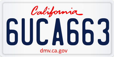 CA license plate 6UCA663