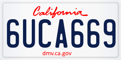 CA license plate 6UCA669