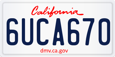 CA license plate 6UCA670
