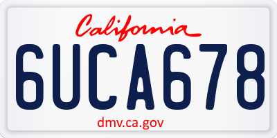 CA license plate 6UCA678