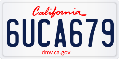 CA license plate 6UCA679