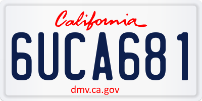 CA license plate 6UCA681