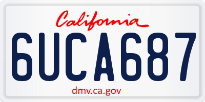 CA license plate 6UCA687