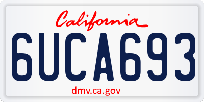 CA license plate 6UCA693
