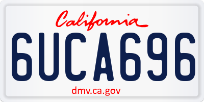 CA license plate 6UCA696
