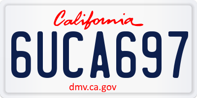 CA license plate 6UCA697