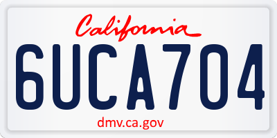 CA license plate 6UCA704
