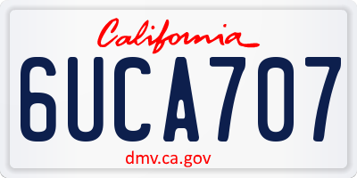 CA license plate 6UCA707