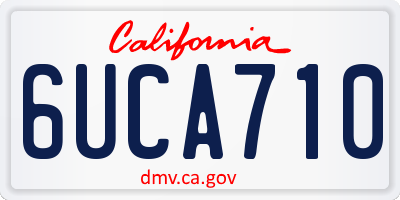 CA license plate 6UCA710