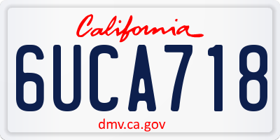 CA license plate 6UCA718