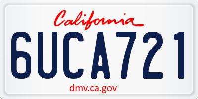 CA license plate 6UCA721