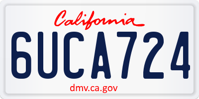 CA license plate 6UCA724