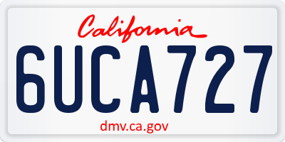 CA license plate 6UCA727