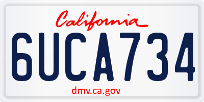 CA license plate 6UCA734