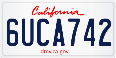 CA license plate 6UCA742