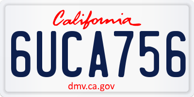 CA license plate 6UCA756
