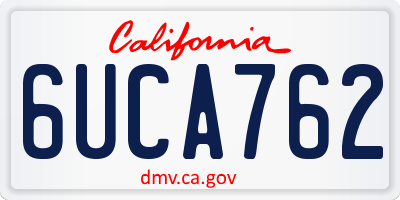 CA license plate 6UCA762