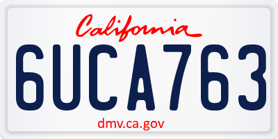 CA license plate 6UCA763