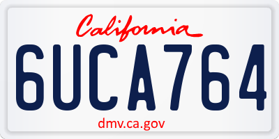 CA license plate 6UCA764