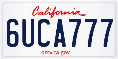CA license plate 6UCA777
