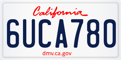 CA license plate 6UCA780