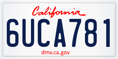 CA license plate 6UCA781