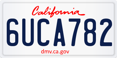 CA license plate 6UCA782