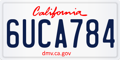 CA license plate 6UCA784
