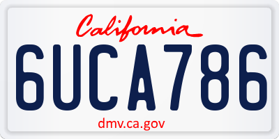 CA license plate 6UCA786