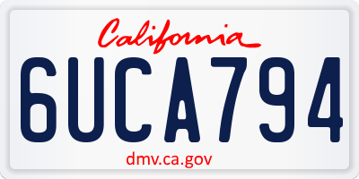 CA license plate 6UCA794
