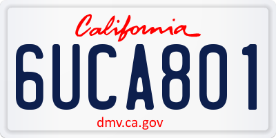 CA license plate 6UCA801