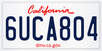 CA license plate 6UCA804