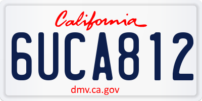 CA license plate 6UCA812