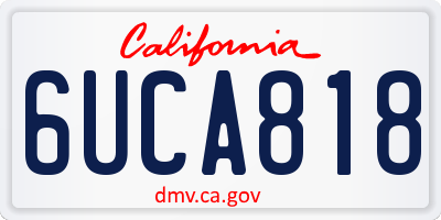 CA license plate 6UCA818