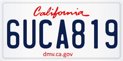 CA license plate 6UCA819