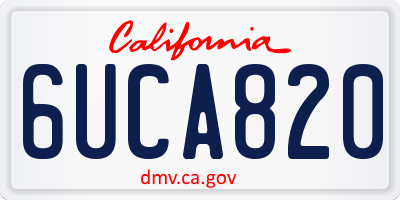 CA license plate 6UCA820