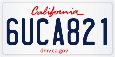 CA license plate 6UCA821