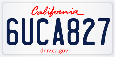 CA license plate 6UCA827