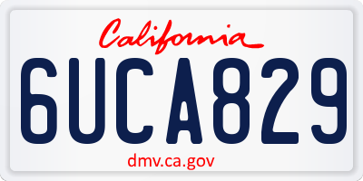 CA license plate 6UCA829