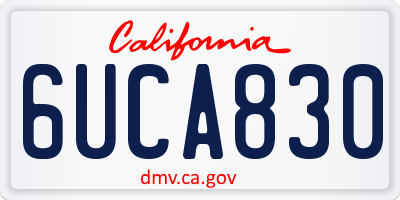 CA license plate 6UCA830