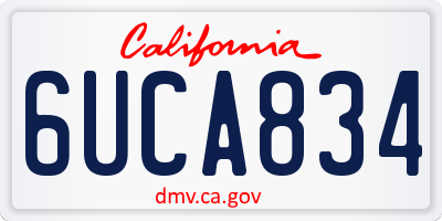 CA license plate 6UCA834