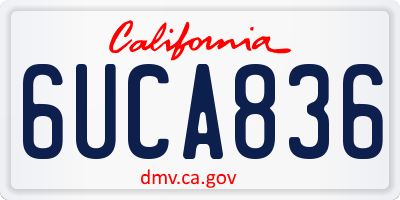 CA license plate 6UCA836