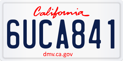 CA license plate 6UCA841
