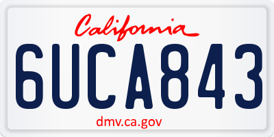 CA license plate 6UCA843