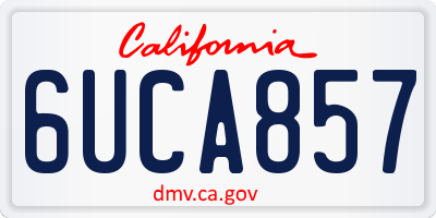 CA license plate 6UCA857