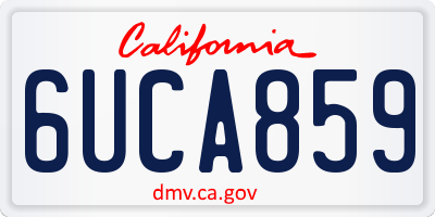 CA license plate 6UCA859