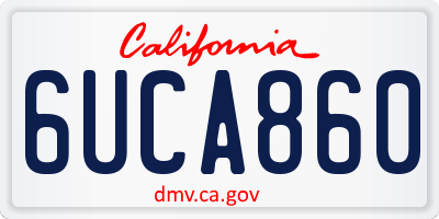 CA license plate 6UCA860