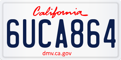 CA license plate 6UCA864