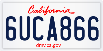 CA license plate 6UCA866